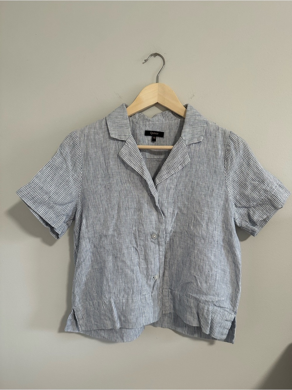 Quince 100% European Linen Short Sleeve Button Down Shirt